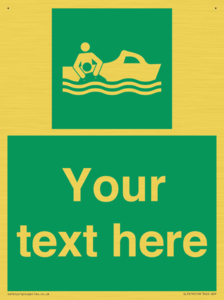 Custom sign safe condition Rescue boat